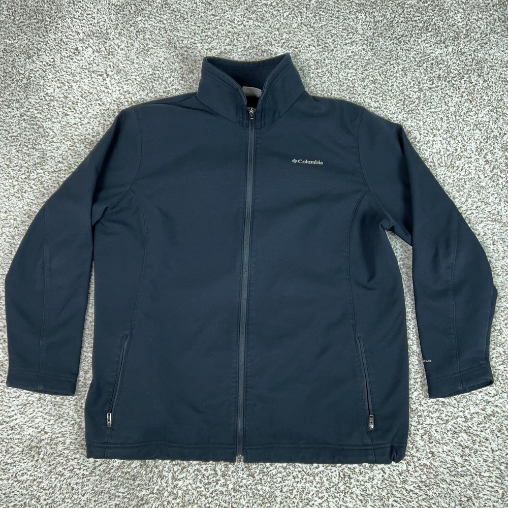 Columbia Jacket Women Plus 2X Blue Omni-Shield Softshell Full Zip Hiking Outdoor